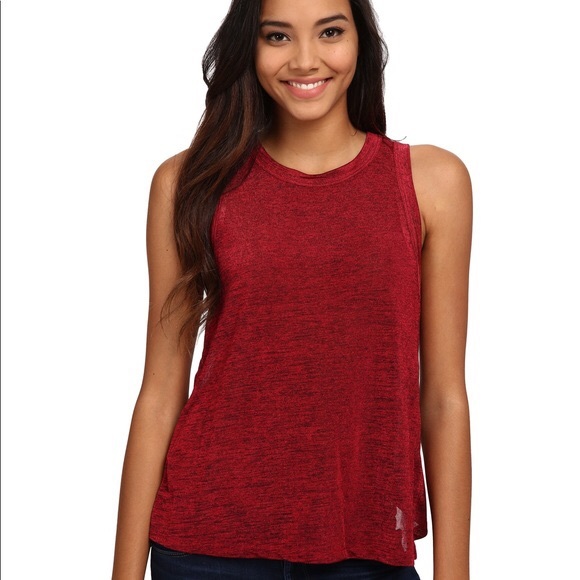Sam Edelman Isla Marled Cross Back Tank Top Red - Picture 3 of 8